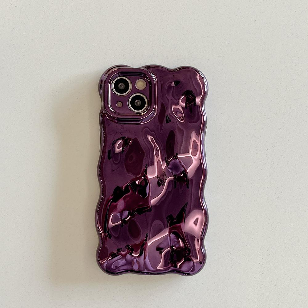 3D Bubble Wave Pattern Phone Case For iPhone 17 Air 16 15 14 13 12 11 Pro Max 14pro Electroplated Soft Shockproof Back Cover
