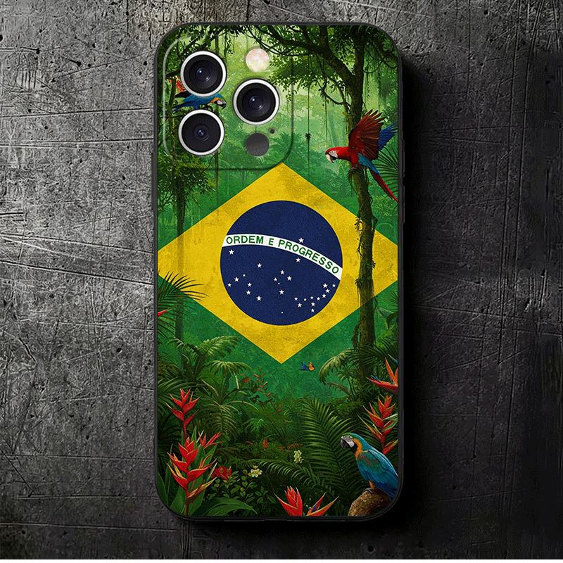 

Brazil Brazilian Flag Soft Phone Case for iPhone 16 16E 17 Air 15 Pro Max 14 Plus 13 Mini 11 12 7 Black Cover Back Shell iPhone 15 Pro