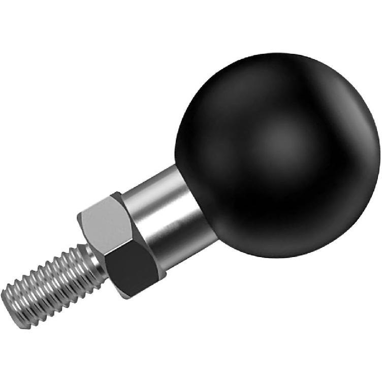 

Ball Mount Base Ball Adapter with 1 inch TPU Threaded Bolt 1/4-20 Stainless Steel Compatible with RAM Mounts Ball B Size Double Socket Arms Ball 1/4-20 Black-1