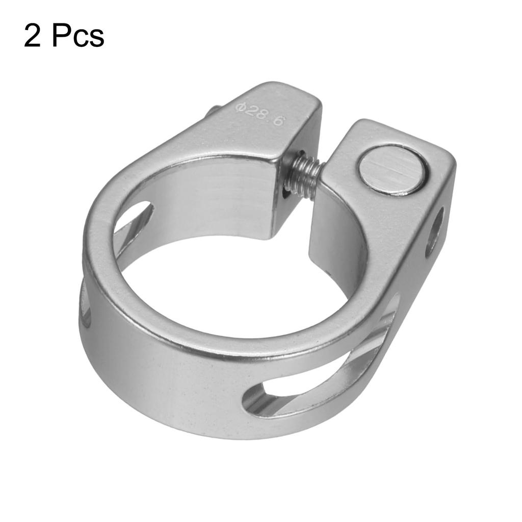uxcell 2pcs Bike Seatpost Clamp 28.6mm Bike Clip Aluminum Alloy