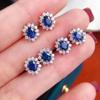 Xiaomi Huitan Aesthetic Blue CZ Flower Stud Earrings for Women Temperament Daily Wear Elegant Lady Earrings Luxury Trendy Jewelry