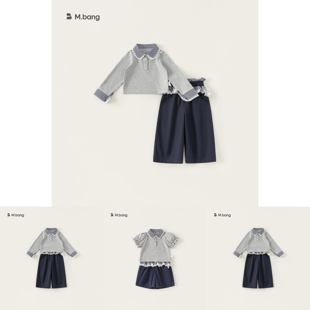 Girl Spring Dress Up Kids Cotton Long Sleeve Suit With Lace Trim For Ages 3 To 8
