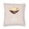 Espresso Martini Pillowcase Polyester Linen Velvet Printed Zip Decorative Pillow Case Sofa Seater Cushion Case