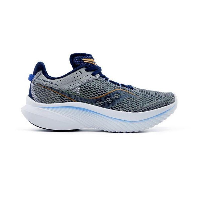 Saucony Kinvara 14 women low-top running shoes grey gold lightweight cushioned breathable non-slip S10823-15