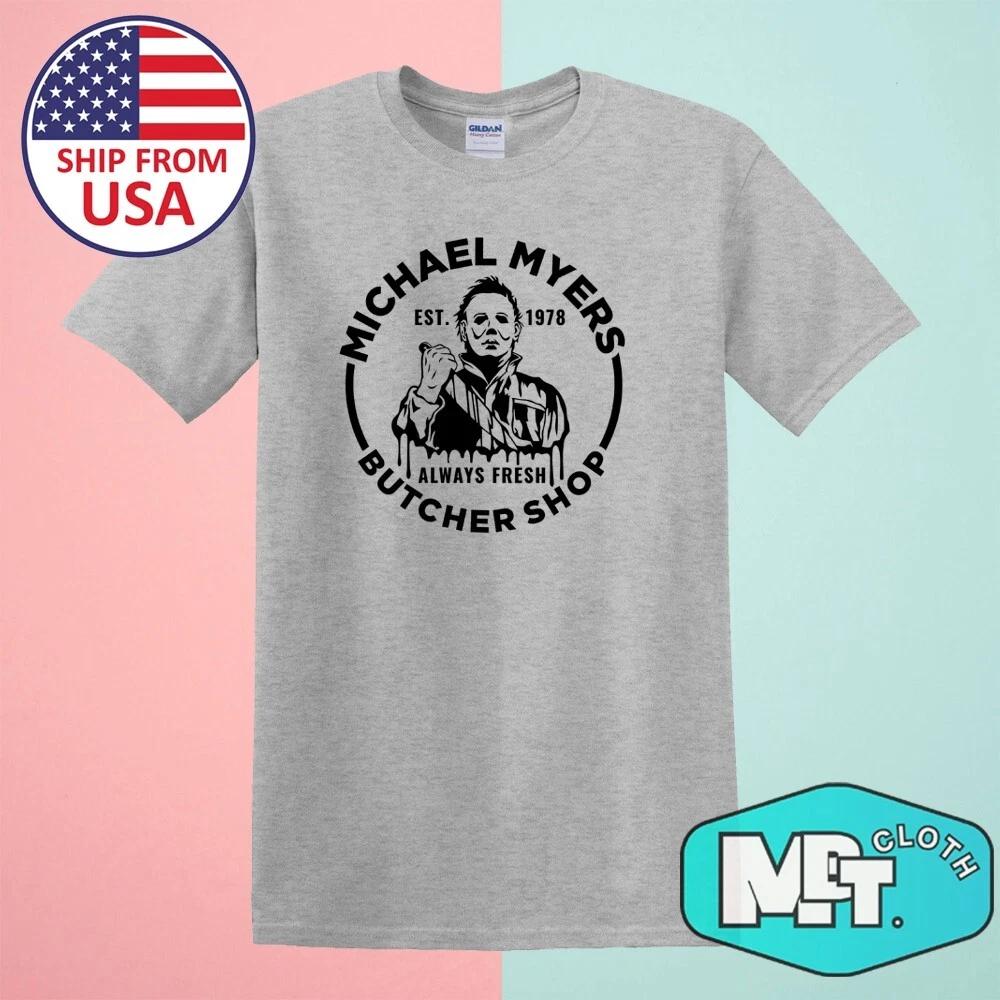 Michael Myers Butcher Shop Men s Grey Size S-5XL 4XL