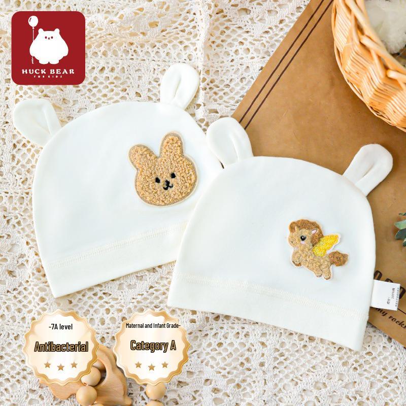 Pure Cotton Newborn Pullover Cap - Single Layer, Spring & Autumn