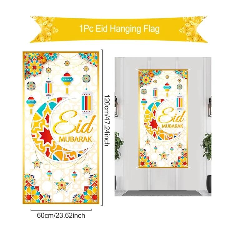 Eid Mubarak Dekobanner 2026 Kareem Ramadan Deko für Zuhause Ramadan Mubarak Hängende Flagge Islamische Muslimische Party Deko Eid Al Adha