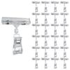 25 Pcs Plastic Sign Holder Clip Clear Merchandise Sign Clip Rotatable Double Head Display Clips for Retail Rack Baskets Or Cards