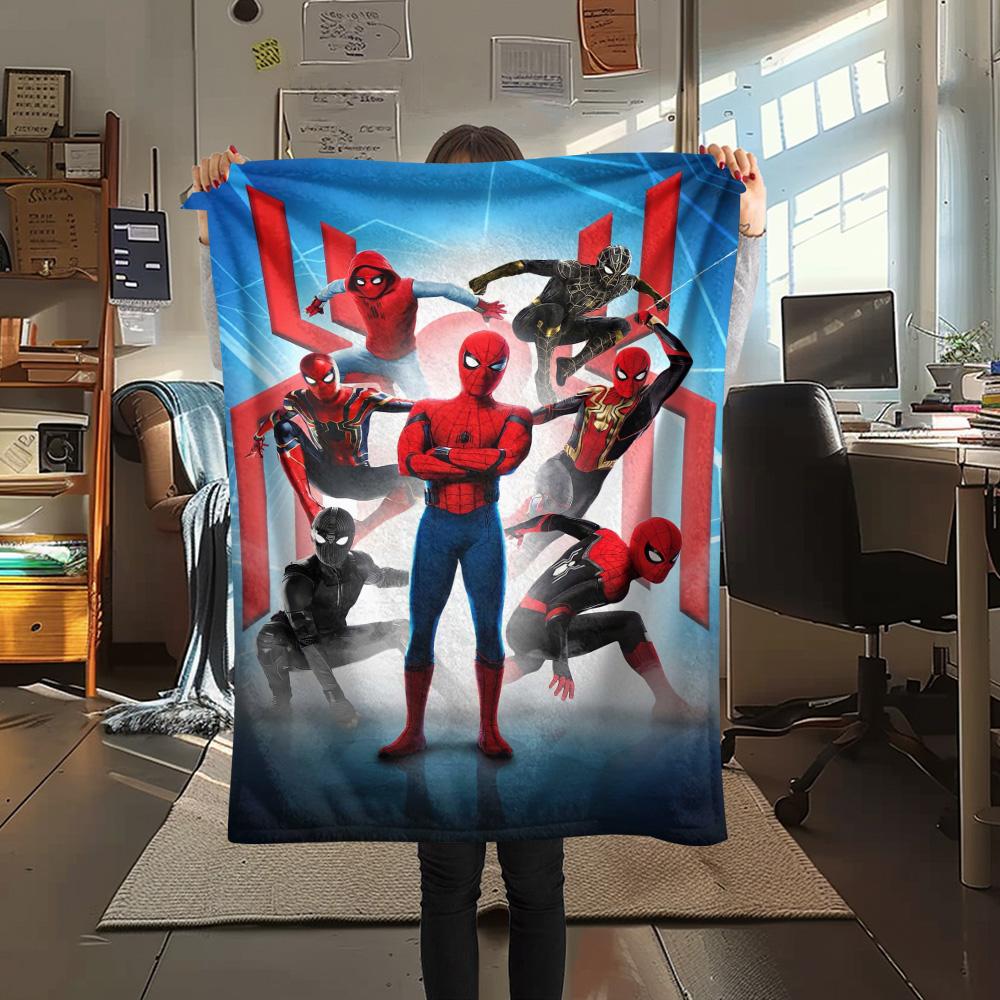 Spider Man Black Graphic Blanket Suitable For All Seasons Camping Trip Air Conditioning Blanket Christmas Gifts Digital Printing