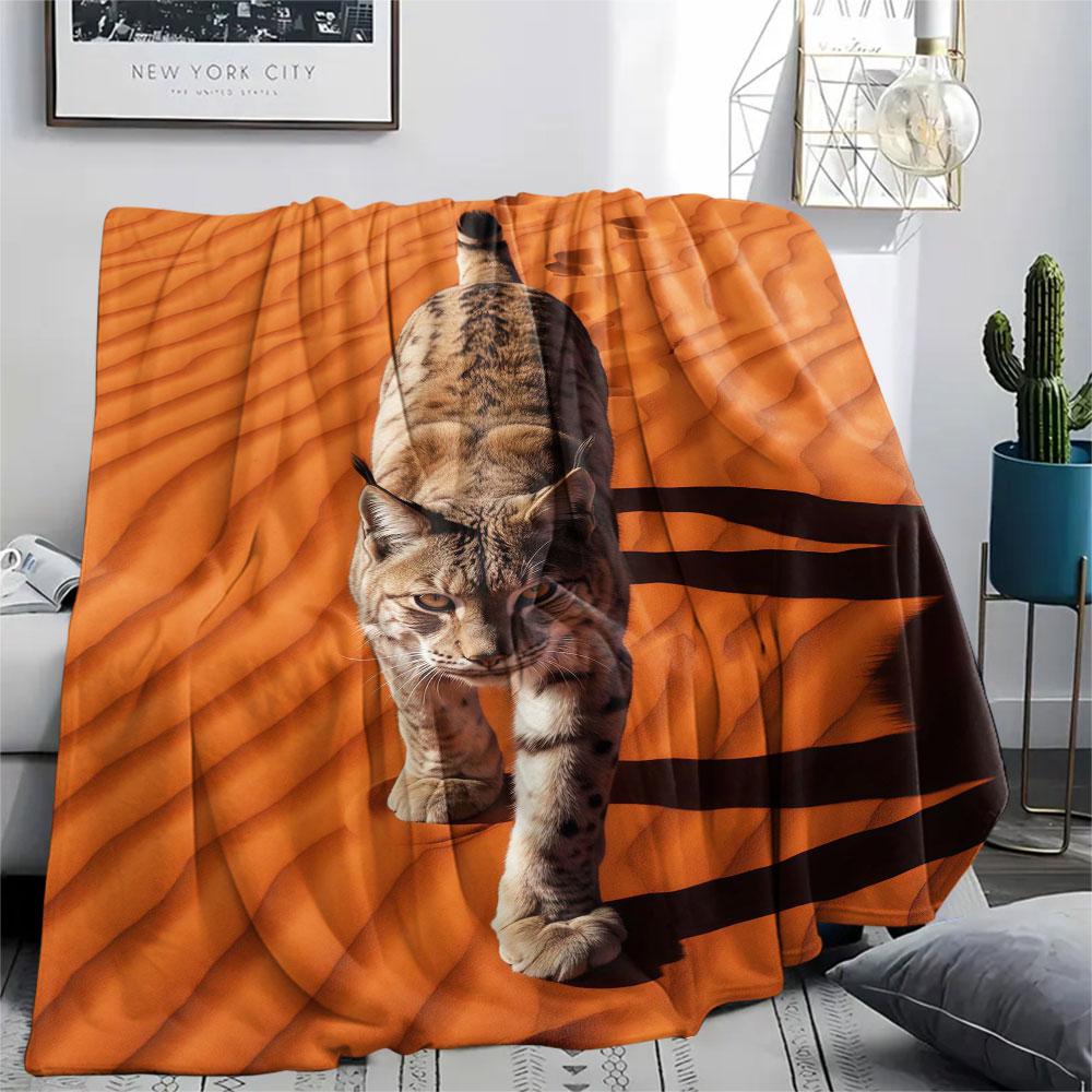 1Pc DuneBeasts Print Flannel Blanket, High quality Comfortable for All Seasons, Home Decor, Warmth and Comfort, Perfect for Christmas Gifts