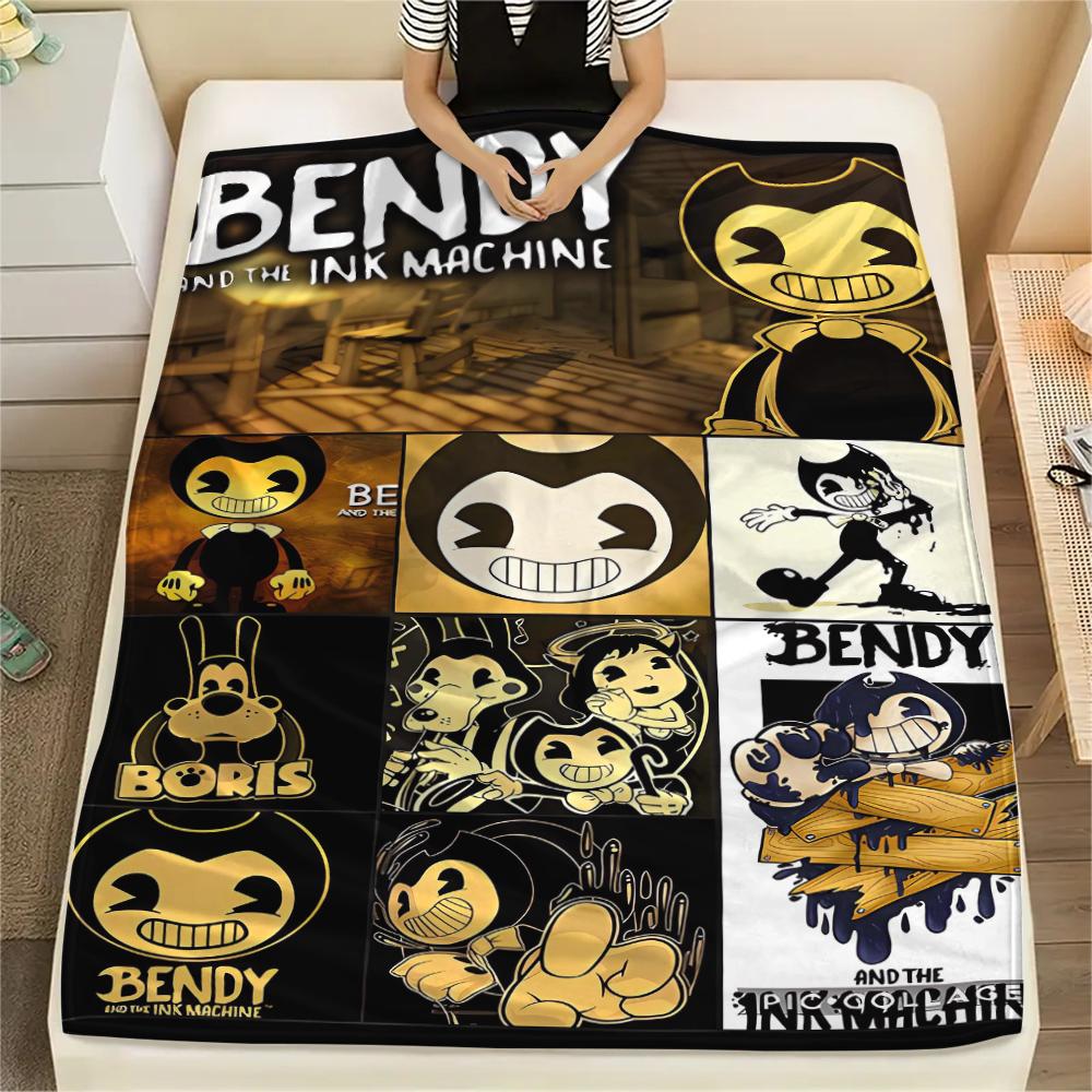 1Pc Bendy Print Flannel Blanket, High quality Comfortable for All Seasons, Home Decor, Warmth and Comfort, Perfect for Christmas Gifts
