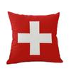 45x45cm Schweizer Flagge Kissenbezug Baumwollkissenbezüge Dekorative Kissenbezüge langlebiges Haushaltsgut