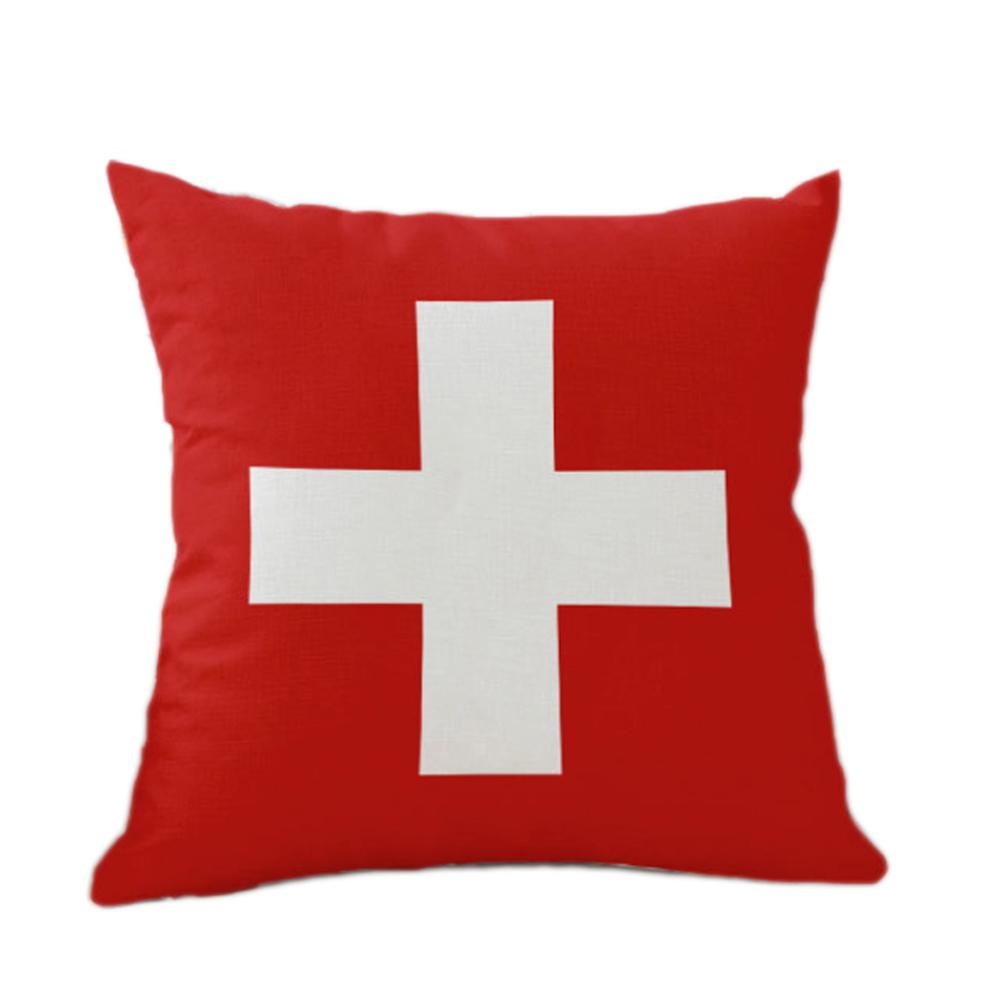 45x45cm Schweizer Flagge Kissenbezug Baumwollkissenbezüge Dekorative Kissenbezüge langlebiges Haushaltsgut
