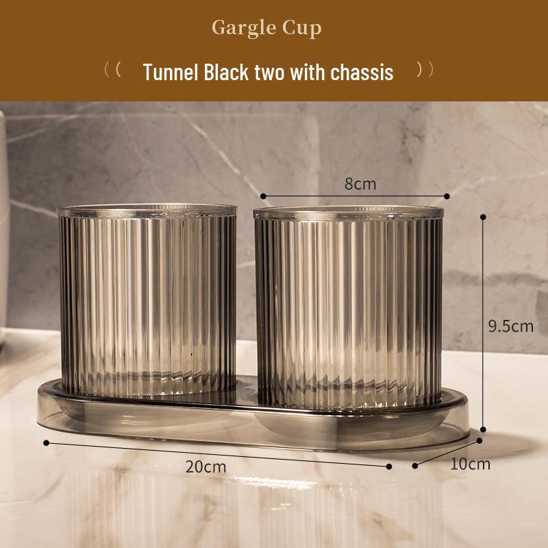 Elegant Transparent Wash Cups Set - Luxury Household Mouthwash and Toothbrush Cups Duo