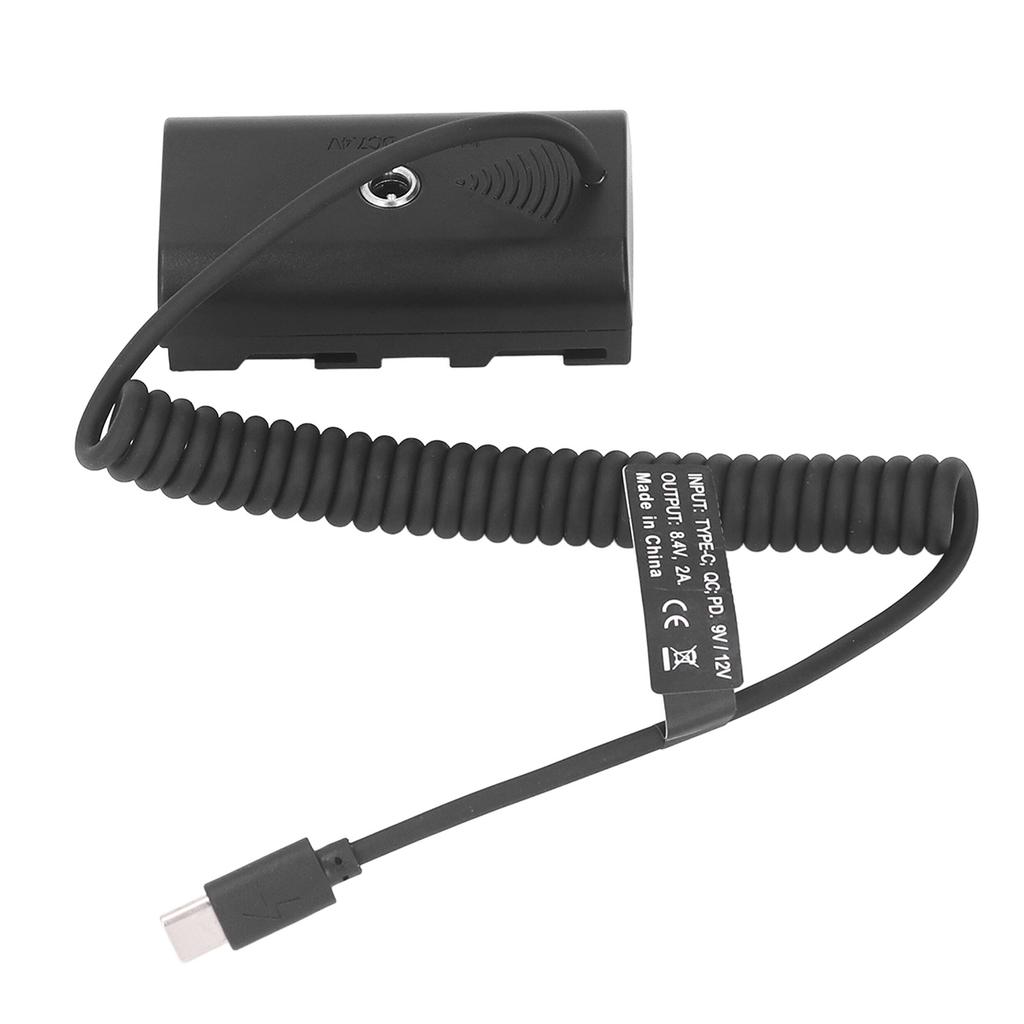 Dummy Battery Type C To NP F970 F750 F570 F550 Fast Charging Circuit Protection Spring Cable Continuous Power Adapter