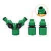 2-Way Y Garden Hose Splitter Double Outlet Water Tap Connector with Separate Control Valves for Lawn Irrigation