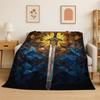 Power Sword Weapon Shield Flannel Blanket Soft Throw Blanket for Bedroom Living Room Bed Travel Camping Picnic Nap Cover Gift