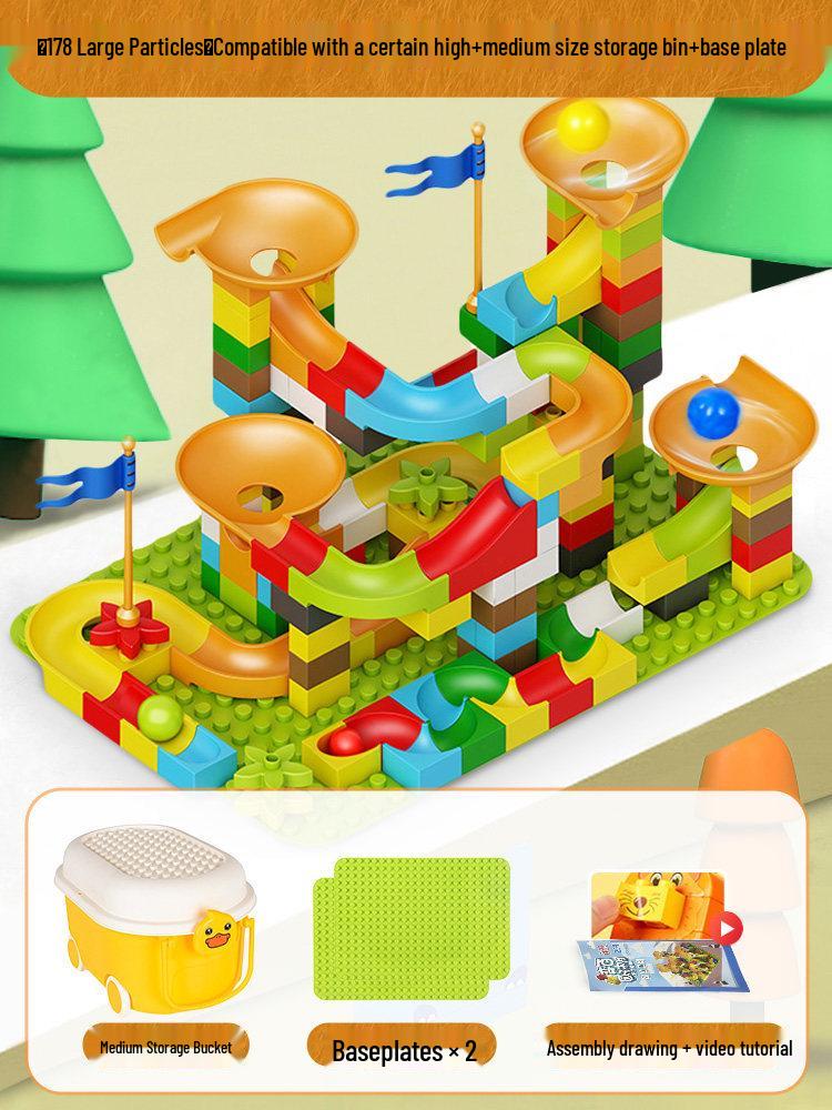 Children's Building Block Table: Educational Ball Track Puzzle Toy for Ages 3-6