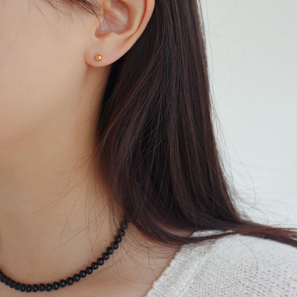 [Modernlike] Silver 925 Onyx Black Necklace 5mm