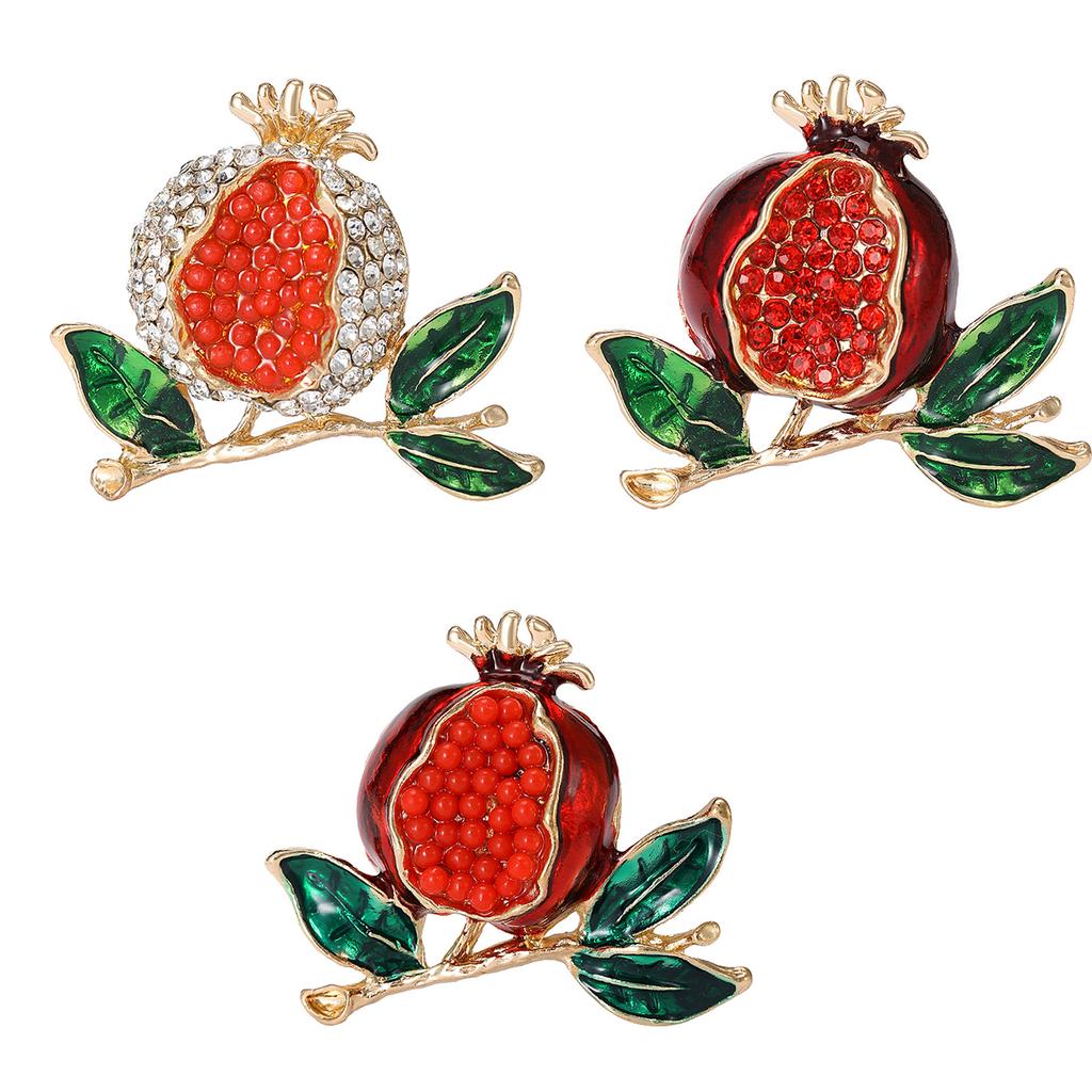 Fashionable Alloy Badge Collar Pin Elegant Pomegranate Lapel Pin Accessory Unique Brooch Jewelry Charm Ornament