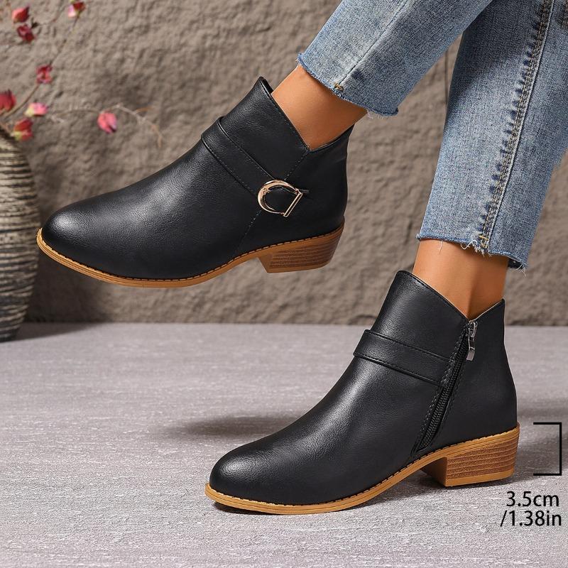 Autumn New Women'S Shoes Fashion Casual Ankle Boots Women'S Pointed Coarse Heel Fashion Boots Versatile Show High End