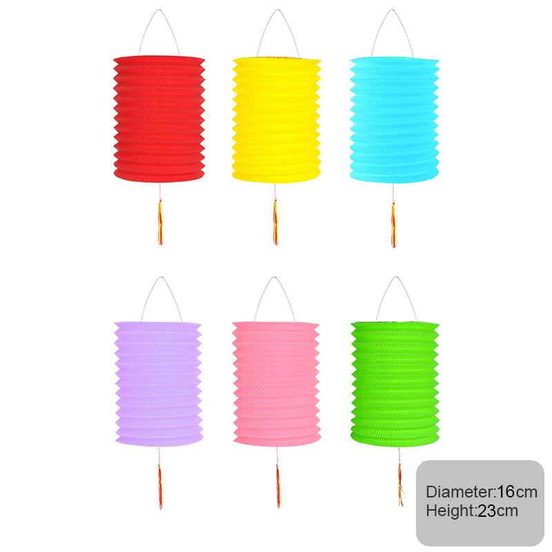 10/12pc Traditional Mid-autumn Festival Hanging Paper Lantern Folding Organ Design Chinese Style Festival Decor Portable Lantern