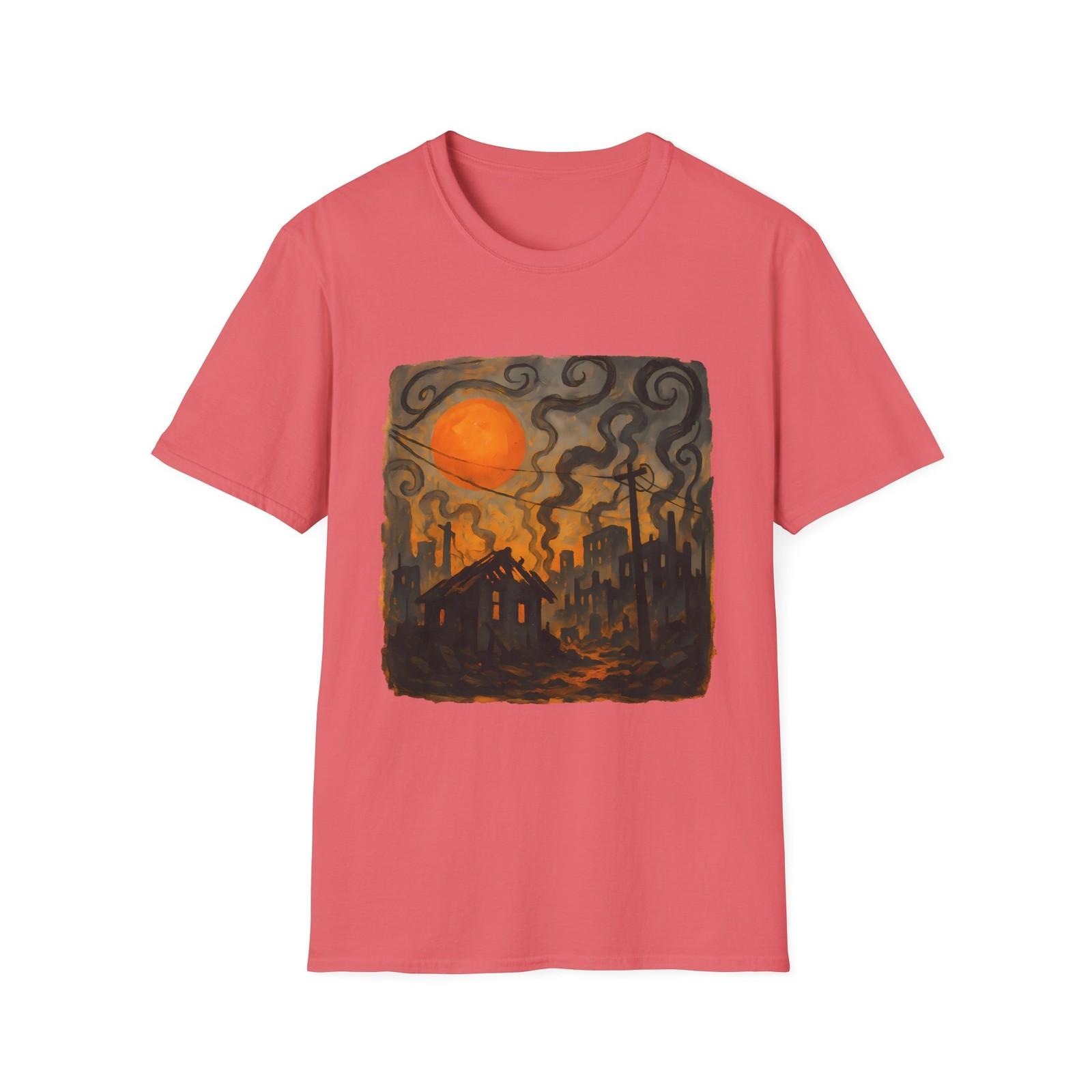 Unisex Softstyle Apocalyptic Art T-Shirt Mens Womens Tees Top | Fallout Sunset, Dystopia 2XL