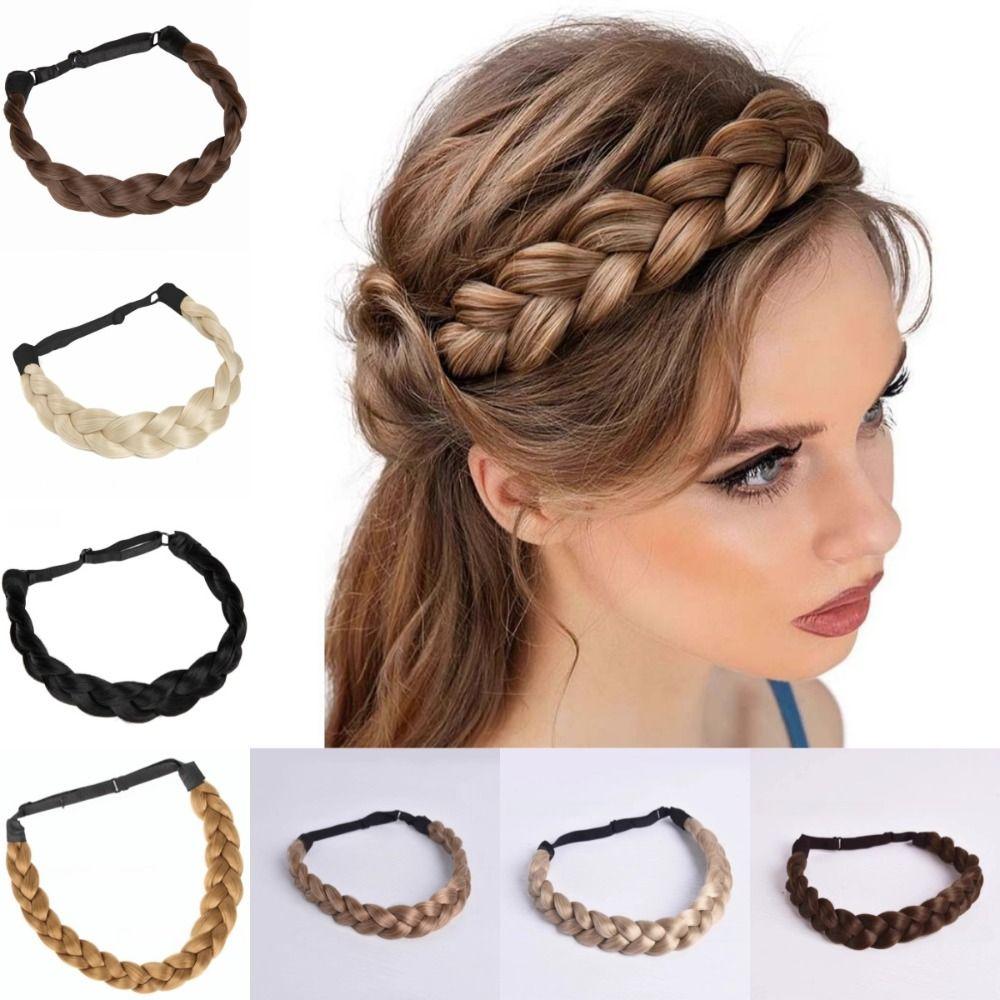 Premium Braiding Hair Headband Handmade Retro Head Hoop Braided Elastic Band Hair Party