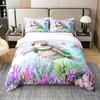 Kids Sea Turtle Duvet Cover Set Queen King Size Ocean Bedding Set Boys Girls Teens Women Men Bedroom Decor 3 Piece Set
