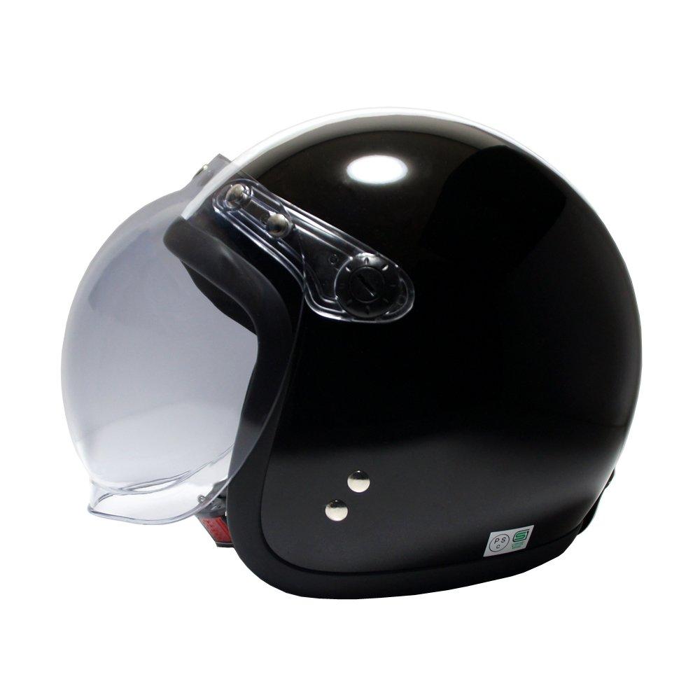 Motorcycle Jet Helmet with Bubble Shield SG Mark One Size Fits [B&B] (Standard Equipment), Certified, Black/White, All, BB-004