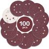100PCS 125mm Sanding Discs, 5 Inch 8 Hole Hook and Loop Sanding Pads for Random Orbital Sander(40 to 2000Grits)