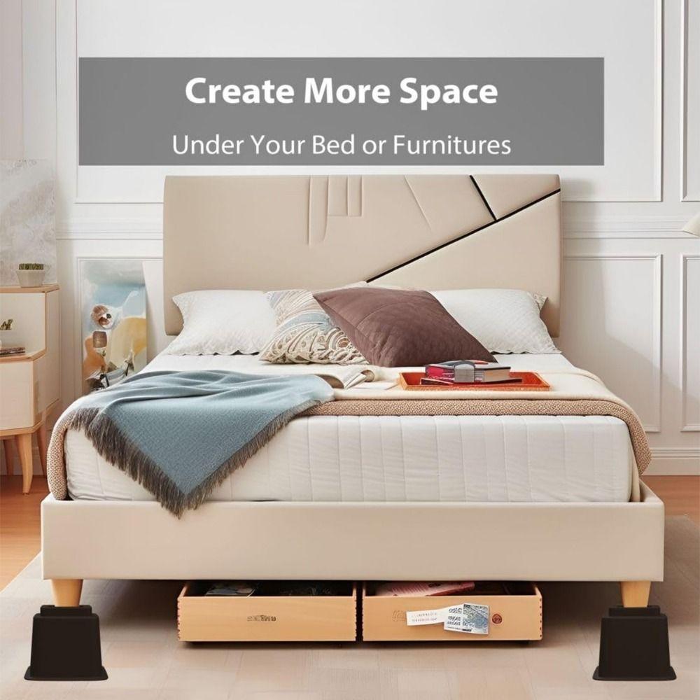 4Pcs Shock-Absorbing Bed Foot Pads Adjustable Height Table Lifters Sofa Height Enhancers  Home