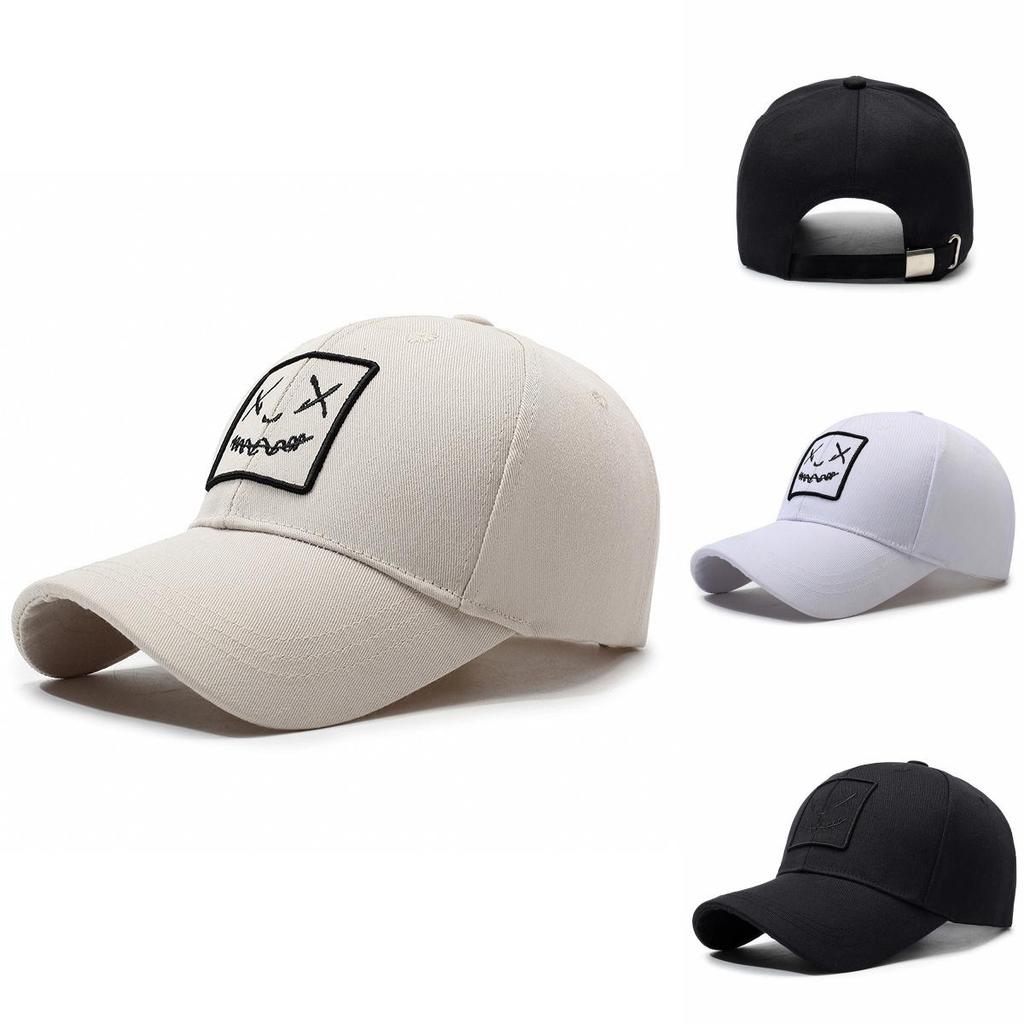 Baseball Cap With Embroidered Face Expression For Sun Protection And Trendy Style For Men And Women