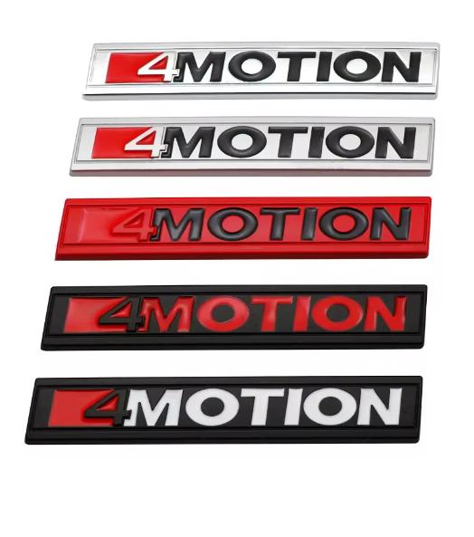 RUNTB1 3D Metal 4motion Logo Rear Trunk Car Badge Emblem Sticker Decals For VW 4 Motion Tiguan Passat B8 Polo Golf 6 7