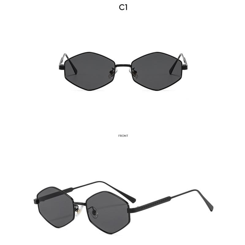 Women's sunglasses - unisex fashion polygonal metal sunglasses