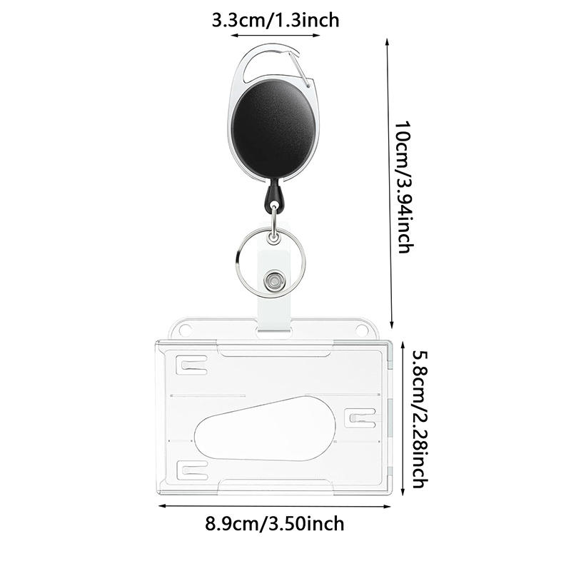 Hard Plastic ID Tag Badge Holder Transparent Business Working Credit Card Retractable Holder Case Card Protector