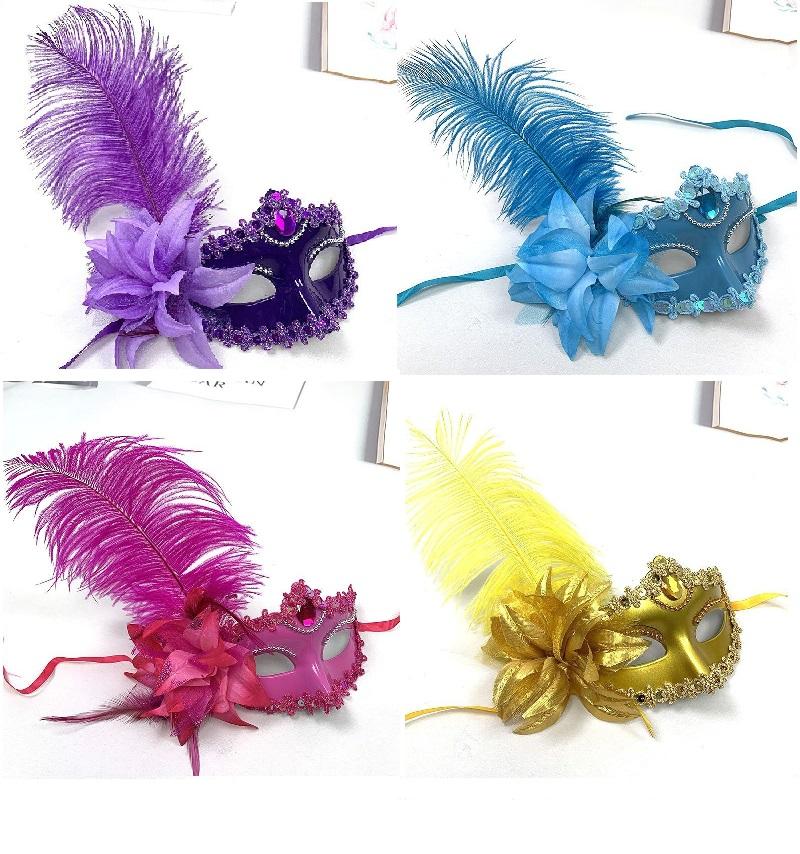 Halbgesichtsmaske Pfauenfedern Maskenballmaske Prinzessinnenmaske Damen Für Party Karneval Aufführung