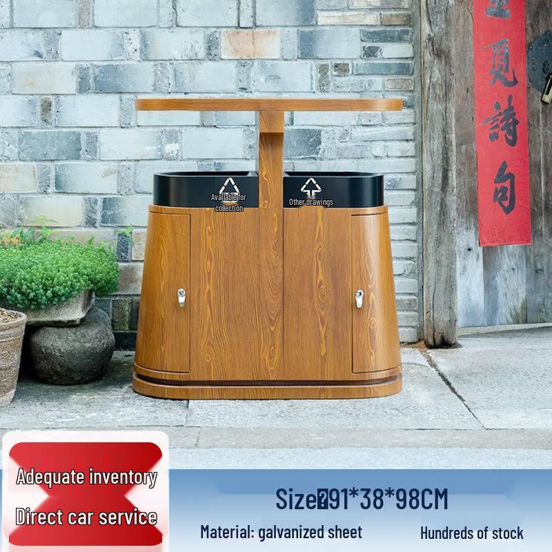 Vintage Outdoor High-End Trash Can for Parks, Hotels, and Antique-Style Communities