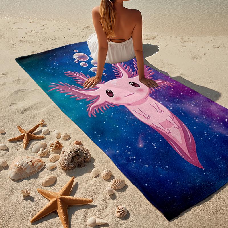 Fantasy Axolotl Moon Night Sky Beach Towel, Super Soft Microfiber, Gift for Her/Him, Birthday, for Pool, Beach, Travel, Home Decor Fan gifts