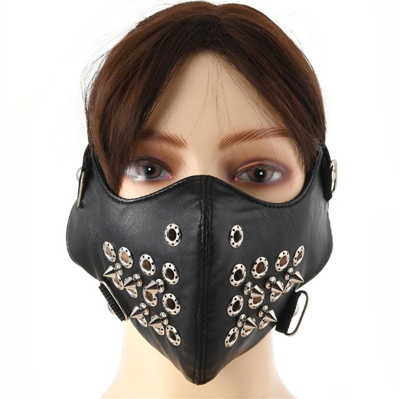 Adjustable Gothic Pointed Face Mask Breathable PU Fabric Metal Frame Perfect For Halloween Festivities Cosplay