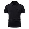 2026 New Summer Men's Solid Color Lapel Short-sleeved T-shirt Men's Casual Loose Short-sleeved T-shirt