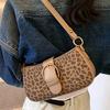 High-value Niche Matte Bag Female Leopard Print Autumn New Shoulder Underarm Bag Crossbody Small Square Bag