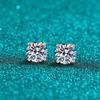 925 Sterling Silver Four-Prong 0.3-2CT Moissanite Stud Earrings for Women Sparkling Classic Wedding Lab Diamond Earring