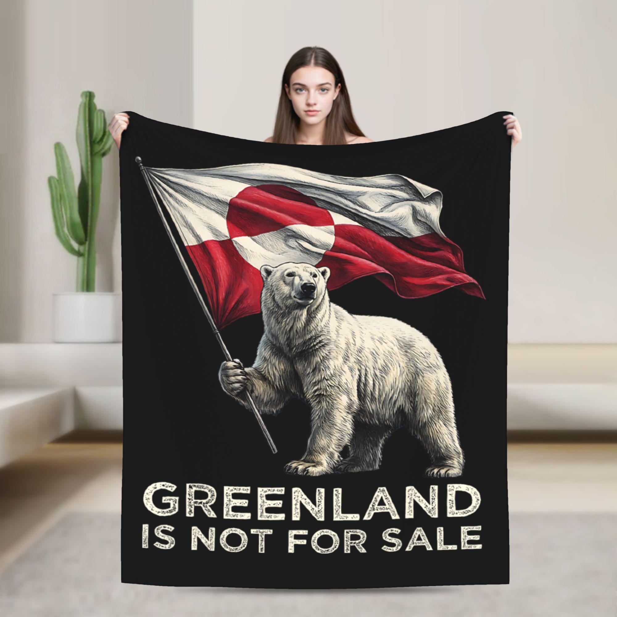 

Greenland is not for Sale Polar Bear Greenland Denmark Plush Blanket Kids Flannel Throw Blanket For Home Decor Warm Soft Gift 75x100cm (30x40inch)