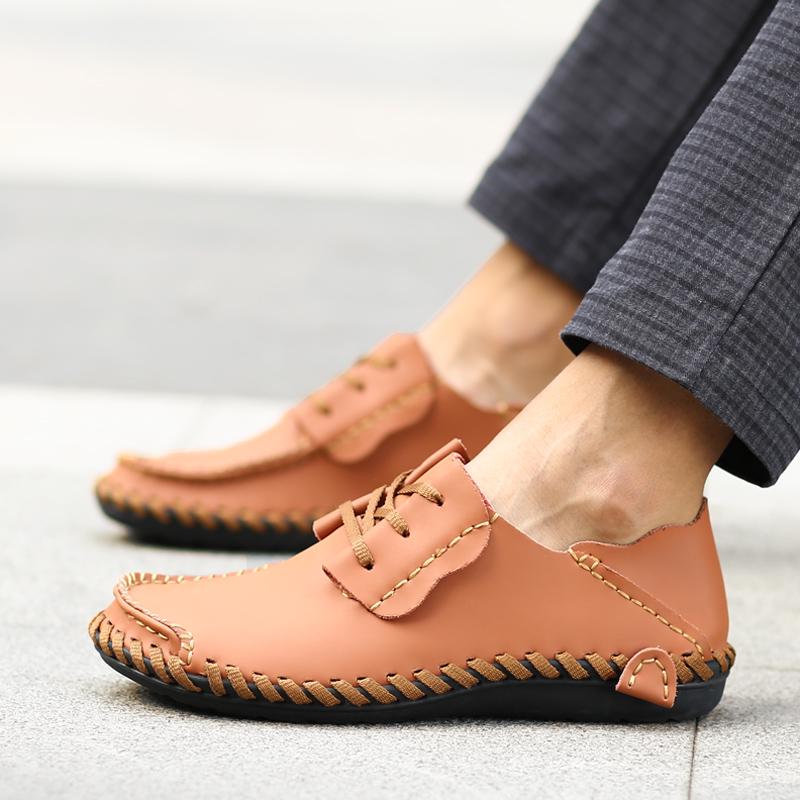 Mokkasiner for menn Loafer Kjøring Gommino Comfort Flats Uformell snøring Skinnsko i plussstørrelse for menn Overstørrelse
