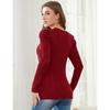 YYFS Moda Donna Casual Primavera Autunno Tinta Unita Stampa Manica Lunga Scollo a U Bluse e Camicie