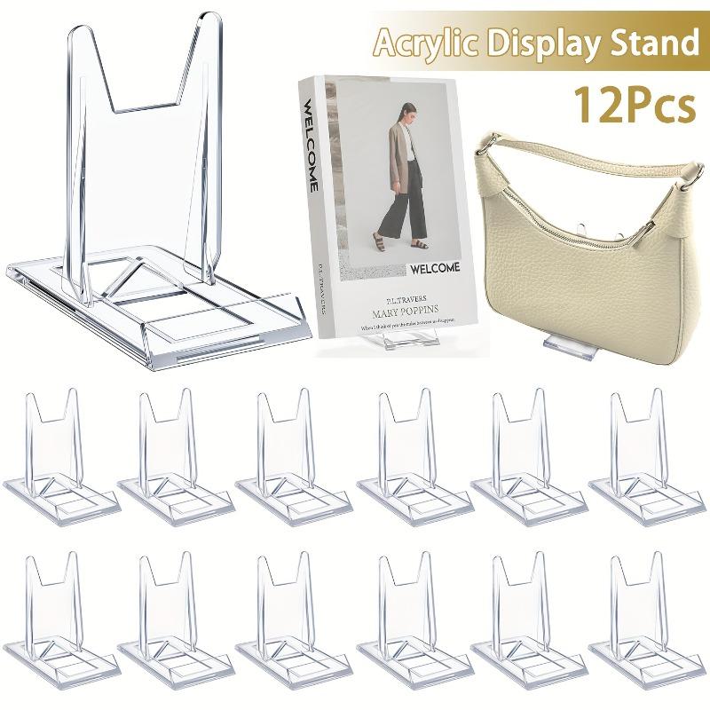 5/12pcs Clear Acrylic Display Stands Small Adjustable Book Purse Badge Shell Wedding Card Holder Table Display Stand Transparent