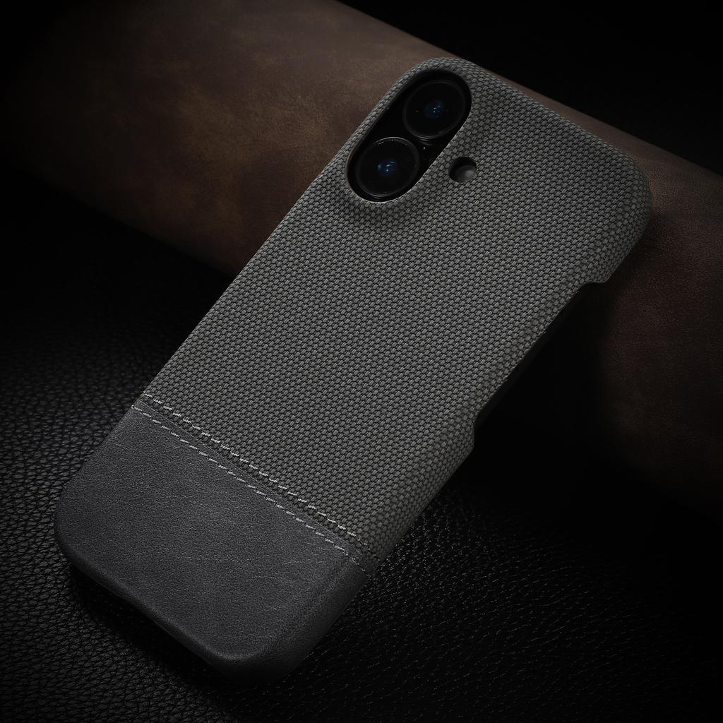 Plain Leather Splicing Case for Apple 16promax Phone for IPhone 15 Protective Case 14 Soft and Hard Shell Trend