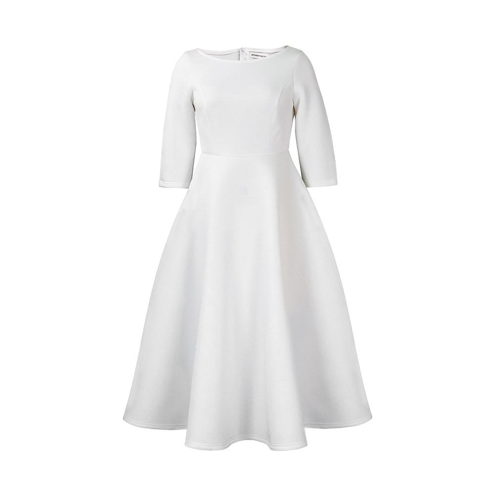 D346 Women's 2023 Summer Solid Color Evening Dress - Elegant Big Swing Skirt