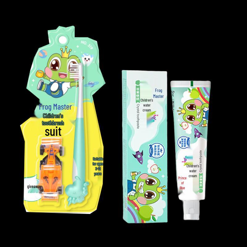 Frog Prince Kids Toothbrush & Apple Toothpaste Set